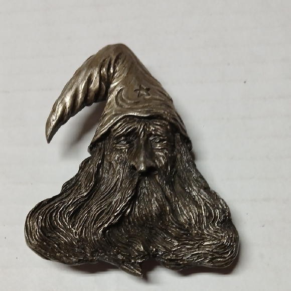 Bergamot Brass Works Vintage Wizard Pewter Belt Buckle 1979 Made in USA RARE - Picture 1 of 13